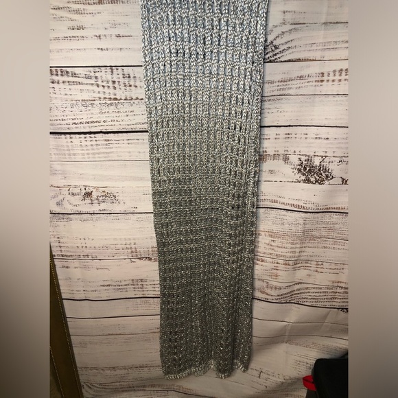 VENUS Metallic Silver Crochet Dress NWOT Medium - Picture 12 of 15